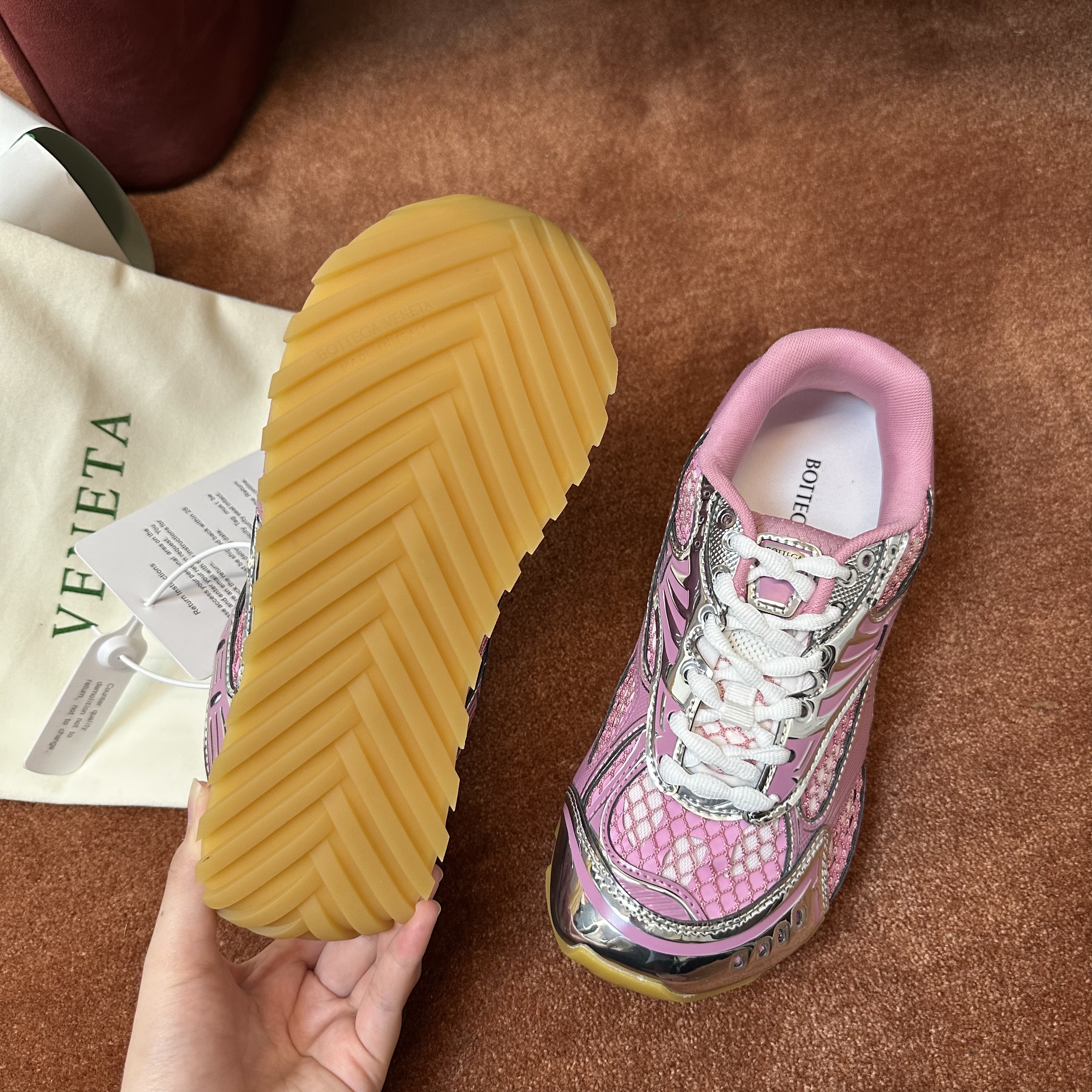 Bottega Veneta Orbit Sneaker Gloss/silver