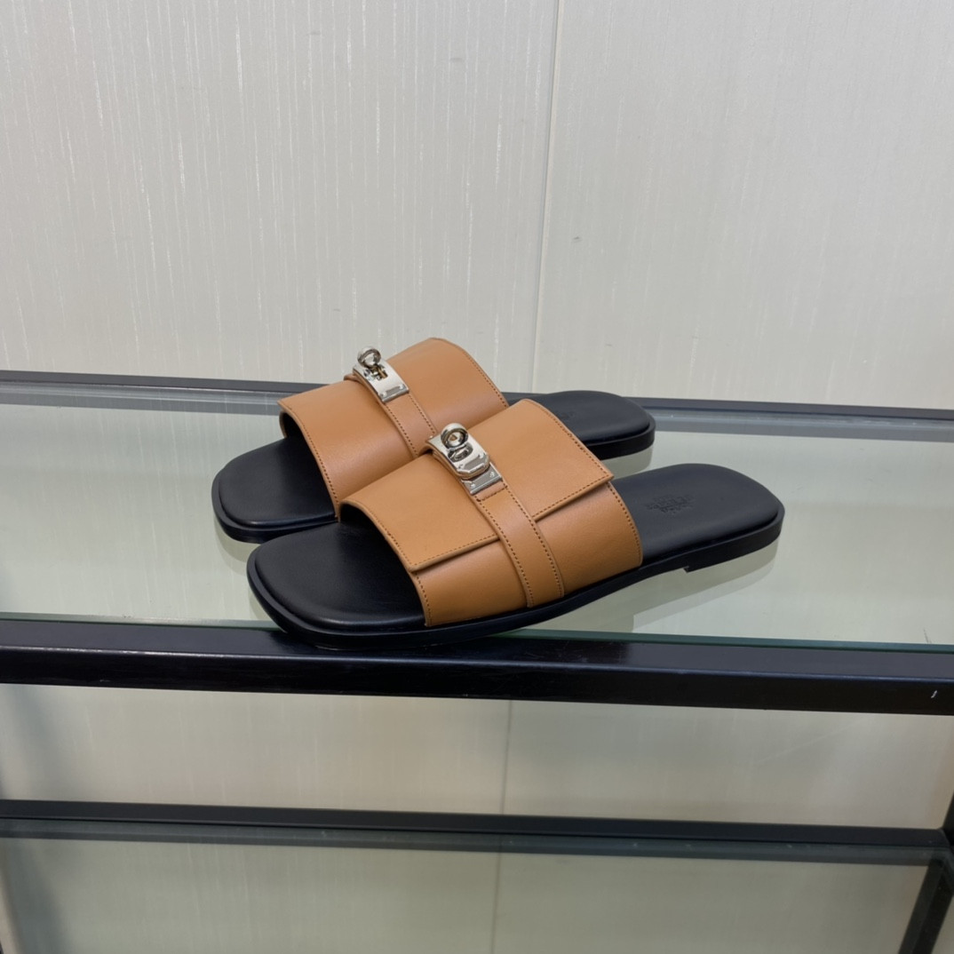 HERMES KELLY LOCK SLIPPERS
