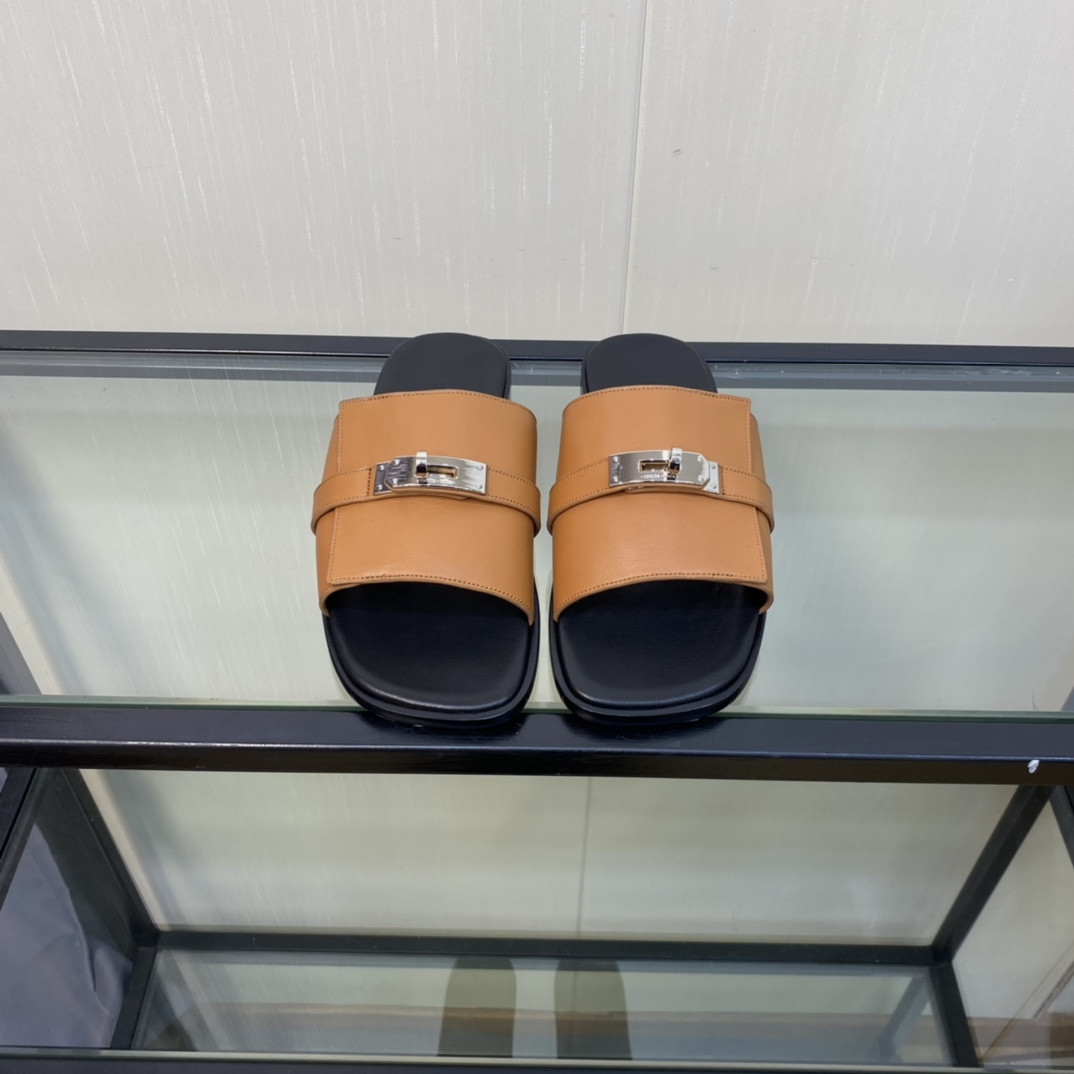 HERMES KELLY LOCK SLIPPERS