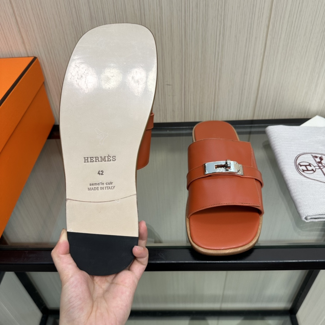 HERMES KELLY LOCK SLIPPERS