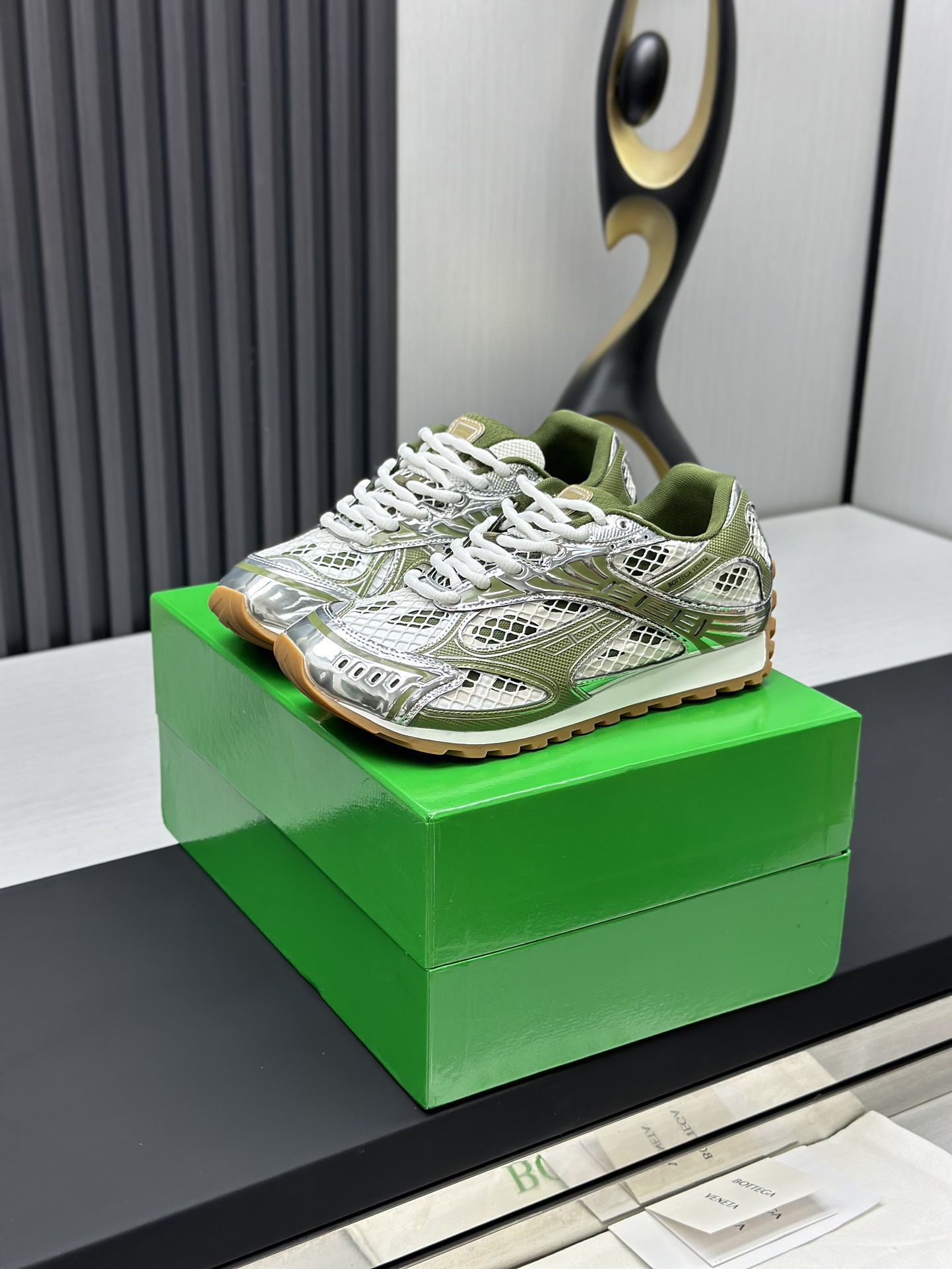 Bottega Veneta Orbit Sneaker Mud/white