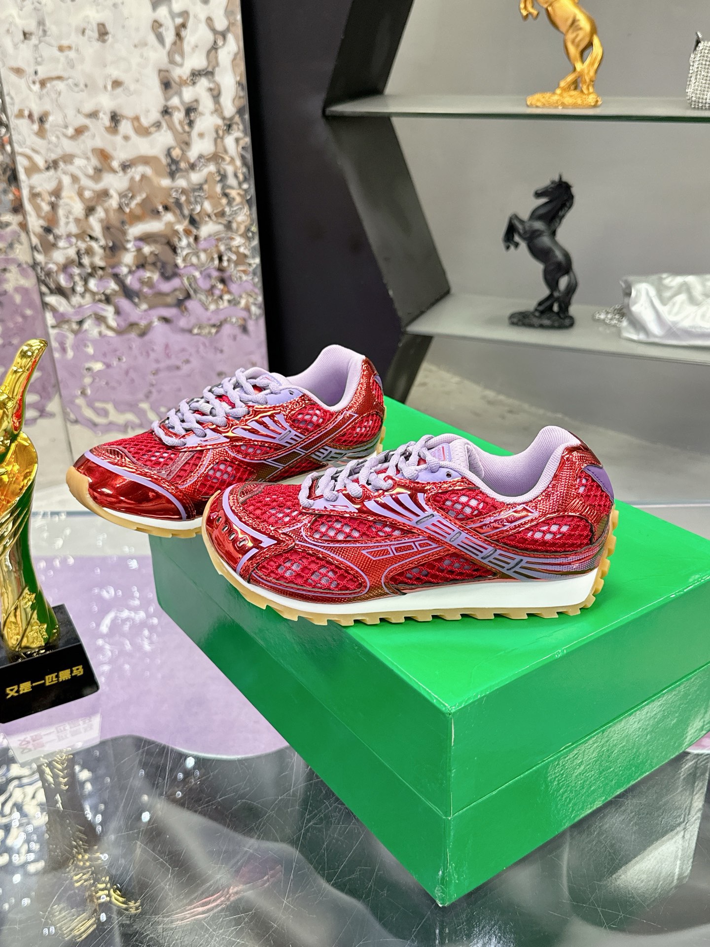 Bottega Veneta Orbit Sneaker Metallic Red/Wisteria